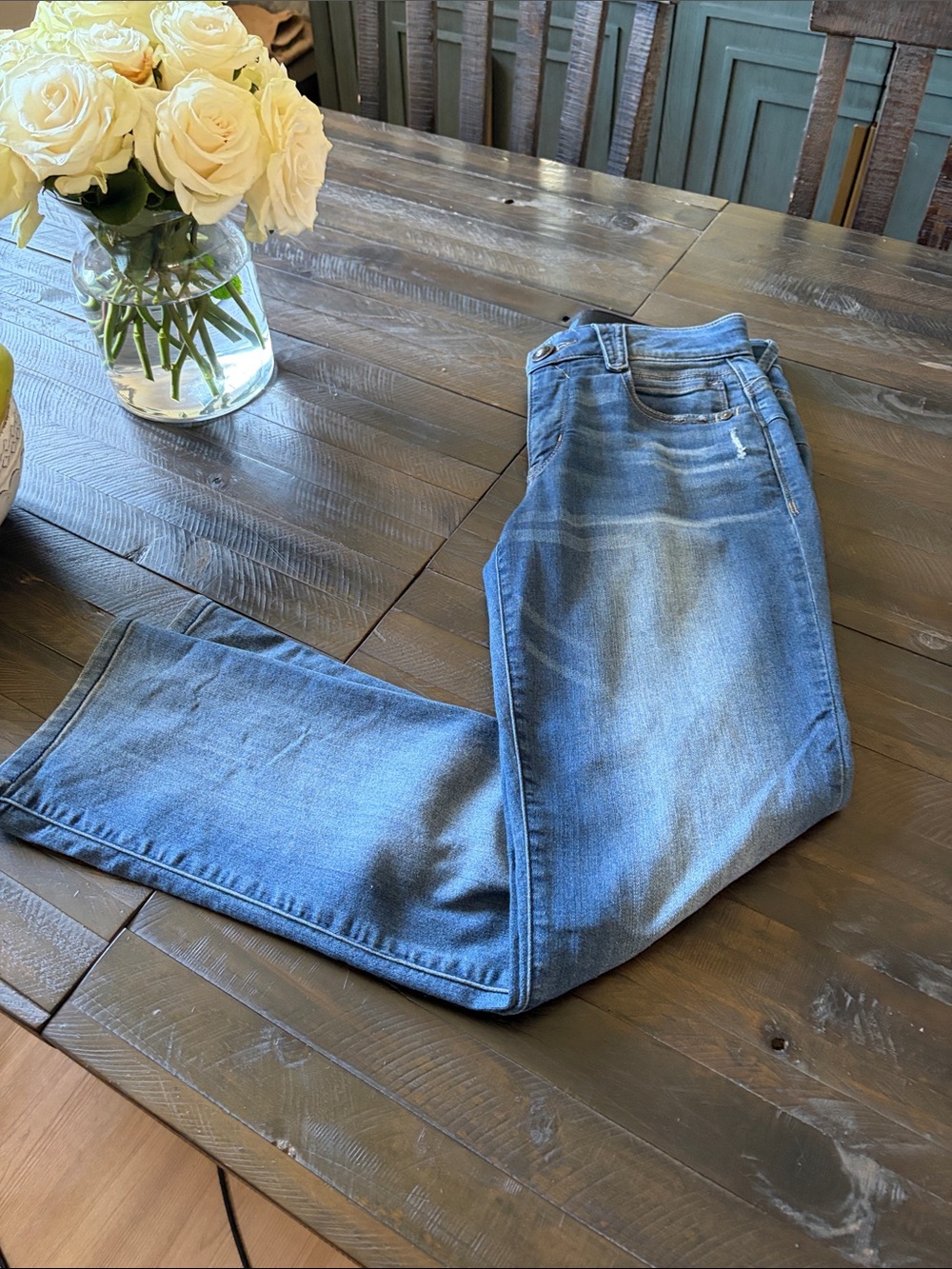 Democracy Women's Straight Leg Jeans in Medium Blue Wash